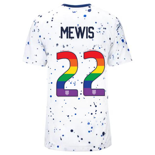 USA Kristie Mewis 2023/24 Home Women's Jersey Rainbow Number