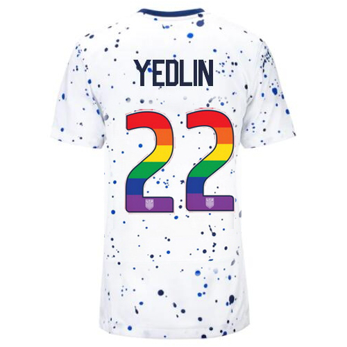 USA DeAndre Yedlin 2023/24 Home Women's Jersey Rainbow Number - Click Image to Close