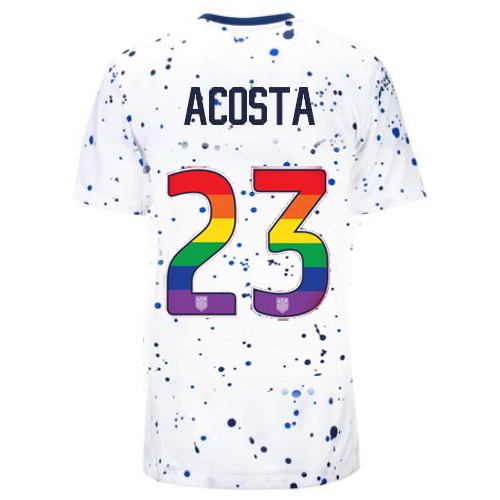 USA Kellyn Acosta 2023/24 Home Women's Jersey Rainbow Number