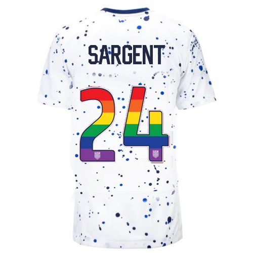 USA Josh Sargent 2023/24 Home Women's Jersey Rainbow Number - Click Image to Close