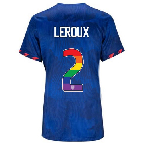 USA Sydney Leroux 2023/24 Away Women's Jersey Rainbow Number