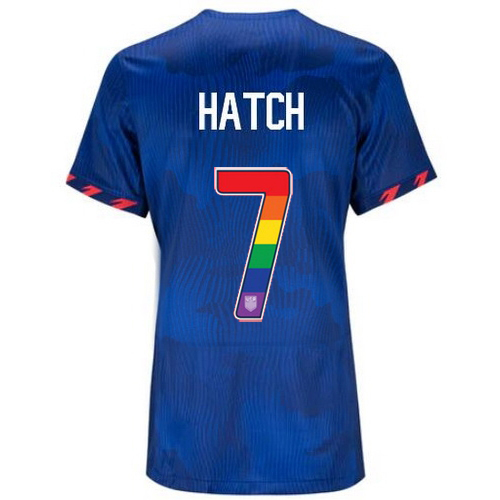 USA Ashley Hatch 2023/24 Away Women's Jersey Rainbow Number