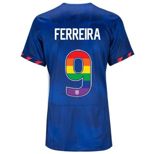USA Jesus Ferreira 2023/24 Away Women's Jersey Rainbow Number