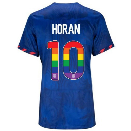 USA Lindsey Horan 2023/24 Away Women's Jersey Rainbow Number