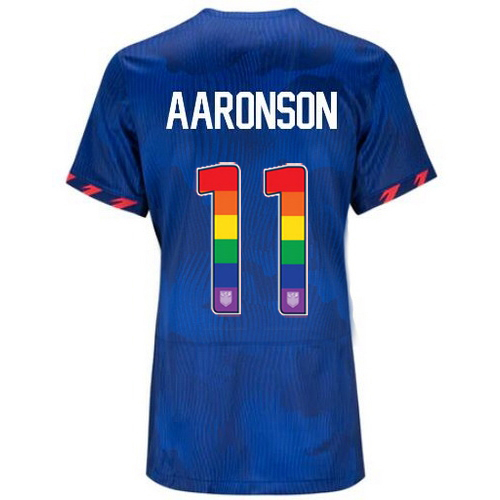 USA Brenden Aaronson 2023/24 Away Women's Jersey Rainbow Number