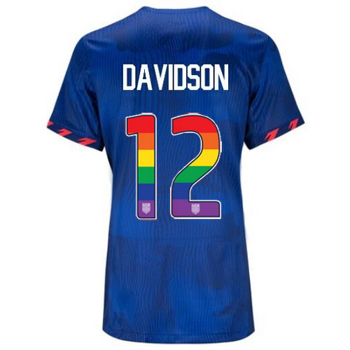 USA Tierna Davidson 2023/24 Away Women's Jersey Rainbow Number
