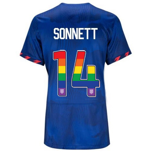 USA Emily Sonnett 2023/24 Away Women's Jersey Rainbow Number