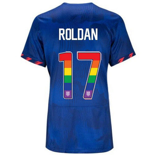 USA Cristian Roldan 2023/24 Away Women's Jersey Rainbow Number