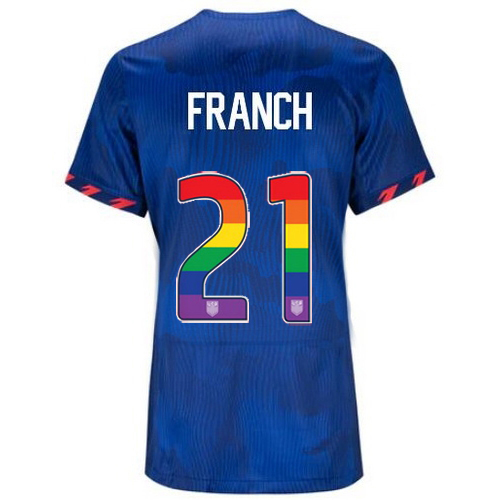 USA Adrianna Franch 2023/24 Away Women's Jersey Rainbow Number