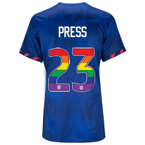 USA Christen Press 2023/24 Away Women's Jersey Rainbow Number