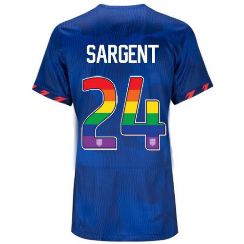 USA Josh Sargent 2023/24 Away Women's Jersey Rainbow Number