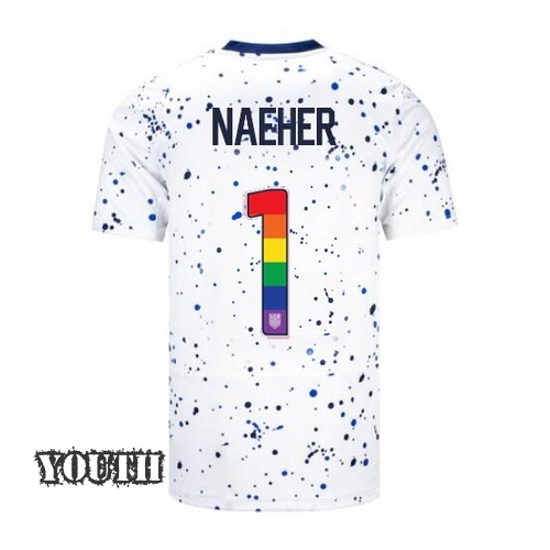 USA Alyssa Naeher 2023/24 Home Youth Jersey Rainbow Number