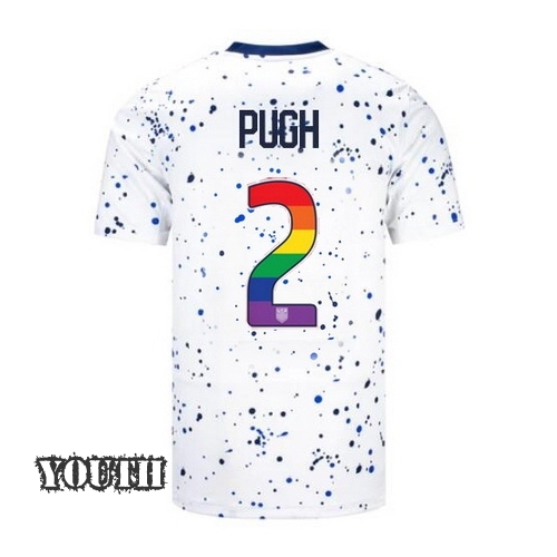 USA Mallory Pugh 2023/24 Home Youth Jersey Rainbow Number