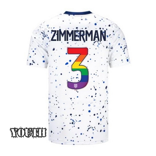 USA Walker Zimmerman 2023/24 Home Youth Jersey Rainbow Number