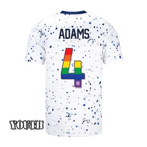 USA Tyler Adams 2023/24 Home Youth Jersey Rainbow Number