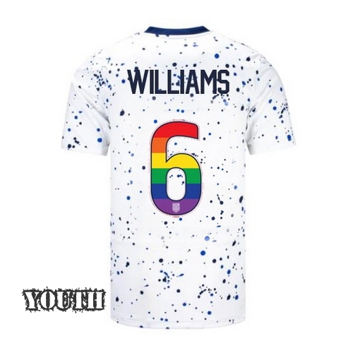 USA Lynn Williams 2023/24 Home Youth Jersey Rainbow Number