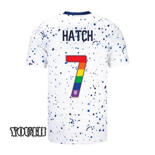 USA Ashley Hatch 2023/24 Home Youth Jersey Rainbow Number