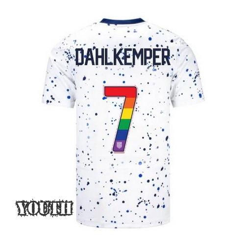 USA Abby Dahlkemper 2023/24 Home Youth Jersey Rainbow Number