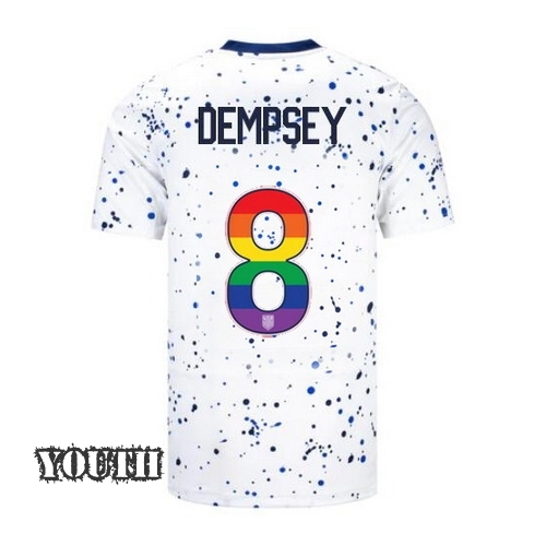 USA Clint Dempsey 2023/24 Home Youth Jersey Rainbow Number