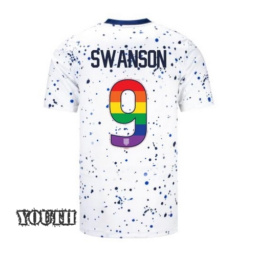 USA Mallory Swanson 2023/24 Home Youth Jersey Rainbow Number