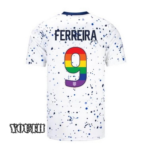 USA Jesus Ferreira 2023/24 Home Youth Jersey Rainbow Number