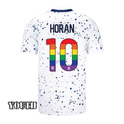 USA Lindsey Horan 2023/24 Home Youth Jersey Rainbow Number