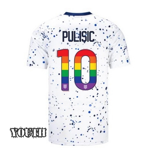 USA Christian Pulisic 2023/24 Home Youth Jersey Rainbow Number