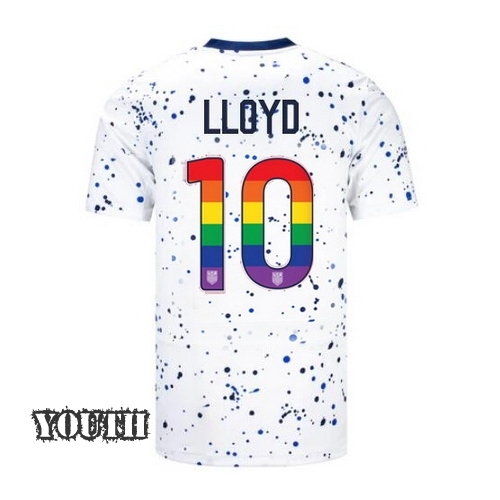 USA Carli Lloyd 2023/24 Home Youth Jersey Rainbow Number