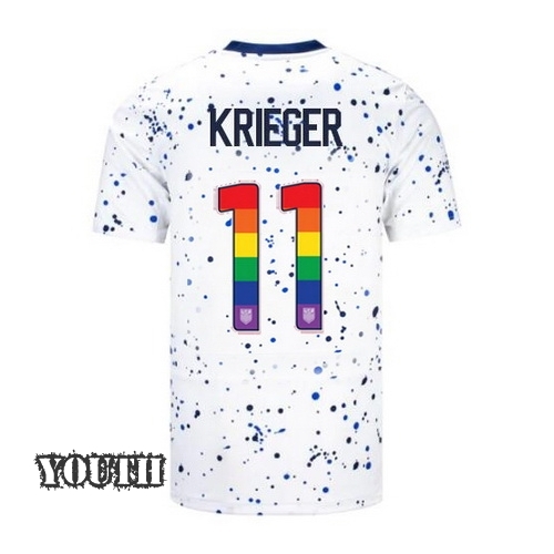 USA Ali Krieger 2023/24 Home Youth Jersey Rainbow Number
