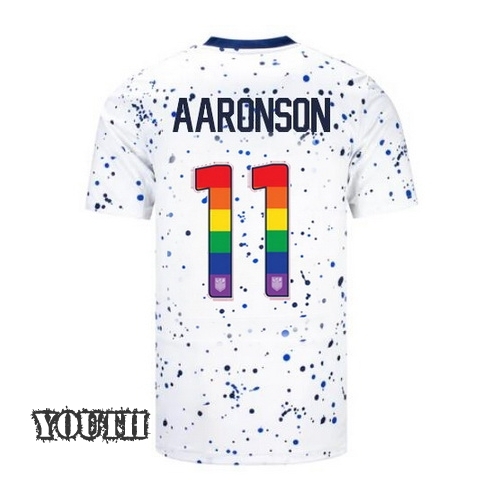 USA Brenden Aaronson 2023/24 Home Youth Jersey Rainbow Number