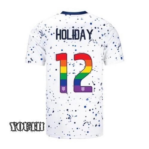 USA Lauren Holiday 2023/24 Home Youth Jersey Rainbow Number