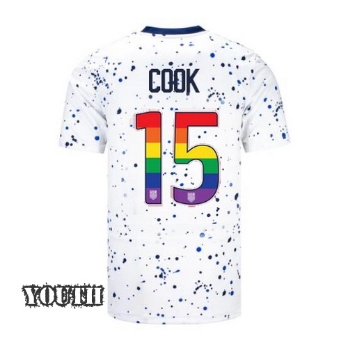 USA Alana Cook 2023/24 Home Youth Jersey Rainbow Number