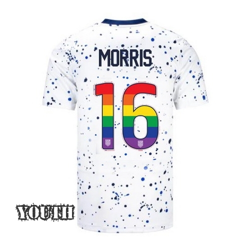 USA Jordan Morris 2023/24 Home Youth Jersey Rainbow Number