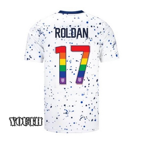 USA Cristian Roldan 2023/24 Home Youth Jersey Rainbow Number