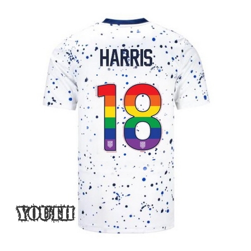 USA Ashlyn Harris 2023/24 Home Youth Jersey Rainbow Number
