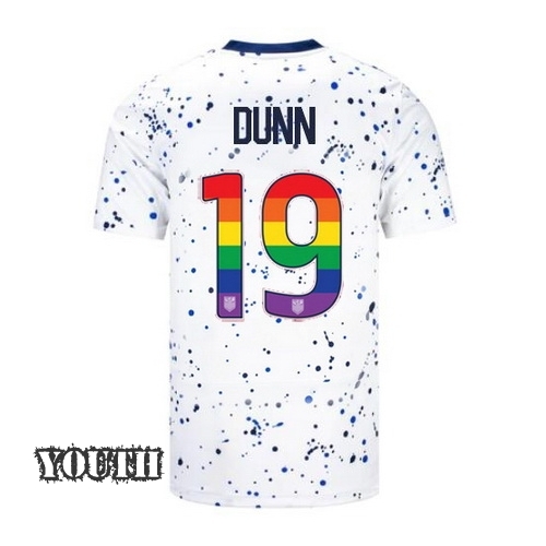 USA Crystal Dunn 2023/24 Home Youth Jersey Rainbow Number