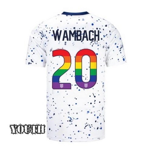 USA Abby Wambach 2023/24 Home Youth Jersey Rainbow Number