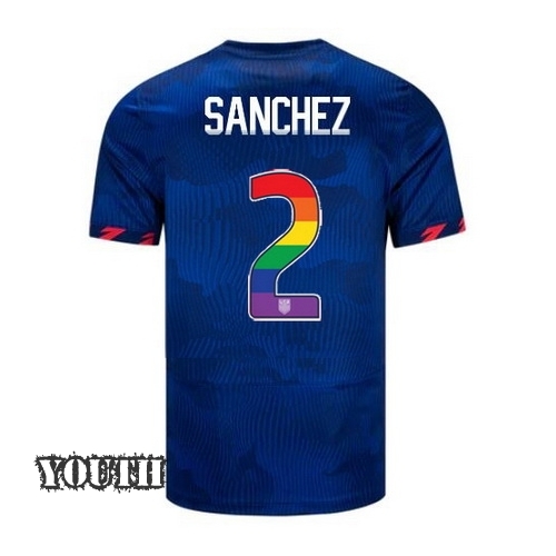 USA Ashley Sanchez 2023/24 Away Youth Jersey Rainbow Number
