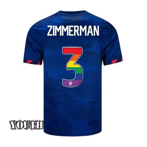 USA Walker Zimmerman 2023/24 Away Youth Jersey Rainbow Number