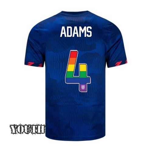 USA Tyler Adams 2023/24 Away Youth Jersey Rainbow Number