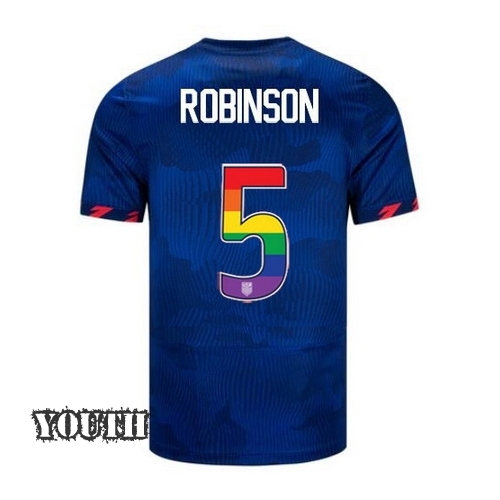 USA Antonee Robinson 2023/24 Away Youth Jersey Rainbow Number