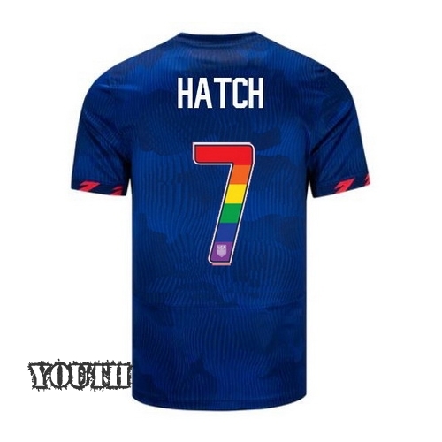 USA Ashley Hatch 2023/24 Away Youth Jersey Rainbow Number