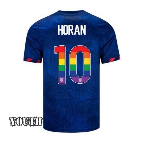 USA Lindsey Horan 2023/24 Away Youth Jersey Rainbow Number