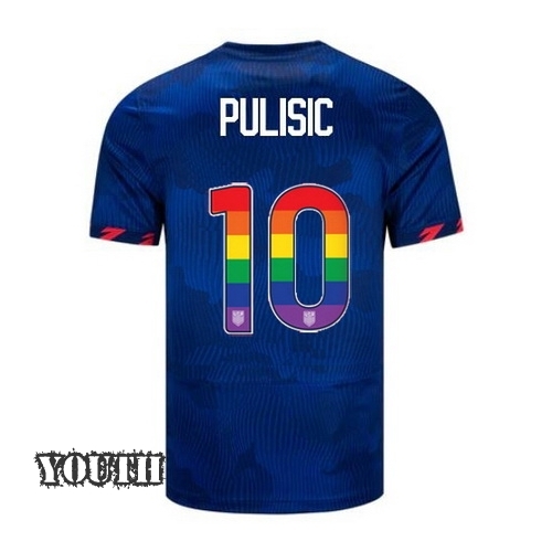 USA Christian Pulisic 2023/24 Away Youth Jersey Rainbow Number