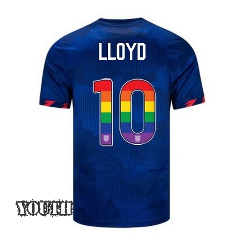 USA Carli Lloyd 2023/24 Away Youth Jersey Rainbow Number