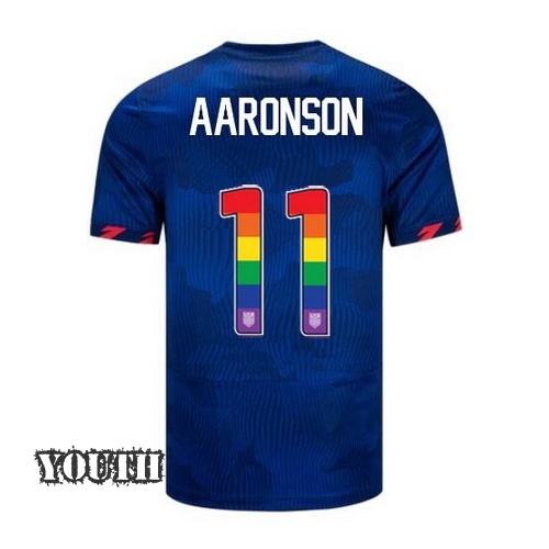USA Brenden Aaronson 2023/24 Away Youth Jersey Rainbow Number