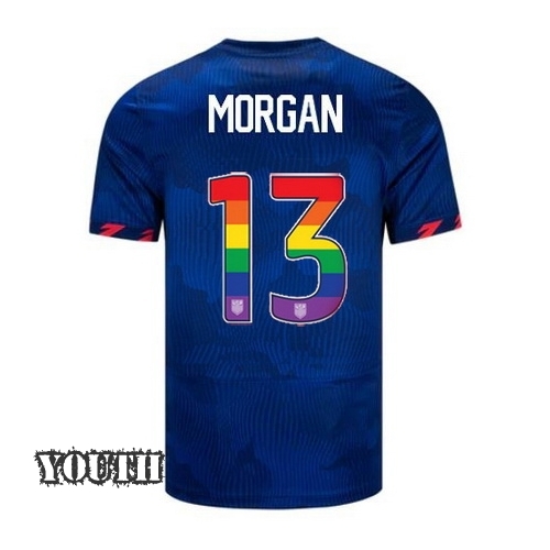 USA Alex Morgan 2023/24 Away Youth Jersey Rainbow Number