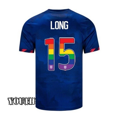 USA Aaron Long 2023/24 Away Youth Jersey Rainbow Number