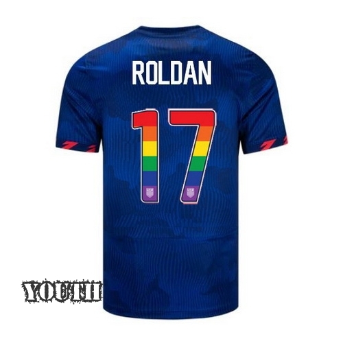 USA Cristian Roldan 2023/24 Away Youth Jersey Rainbow Number