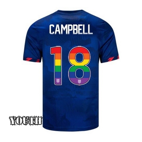 USA Jane Campbell 2023/24 Away Youth Jersey Rainbow Number
